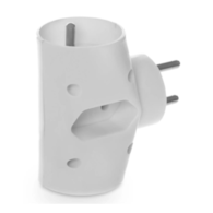 Elektryczny rozgałęźnik 3GN 2 okrągłe z uziemieniem+1 płaskie (złodziejka) R-21