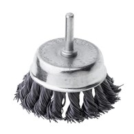 Szczotka druciana doczołowa 75 mm, trzpień 6 mm, drut skręcany