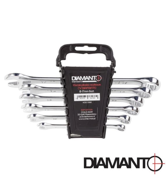 Klucze płasko - oczkowe CV 8 - 17 mm 6szt. DIAMANTO