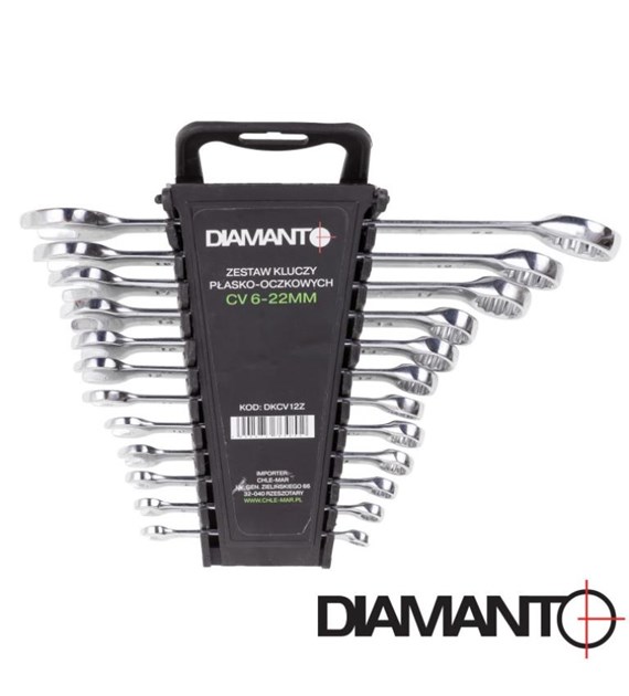 Klucze płasko - oczkowe CV 6 - 22mm 12szt. DIAMANTO