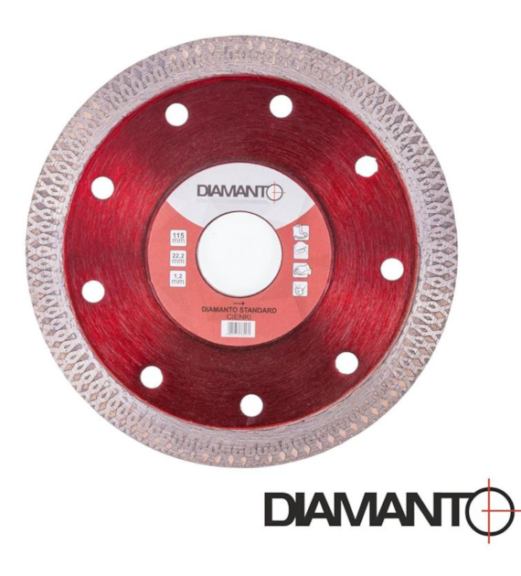 Tarcza diament STANDARD cienka 115x1,4mm DIAMANTO
