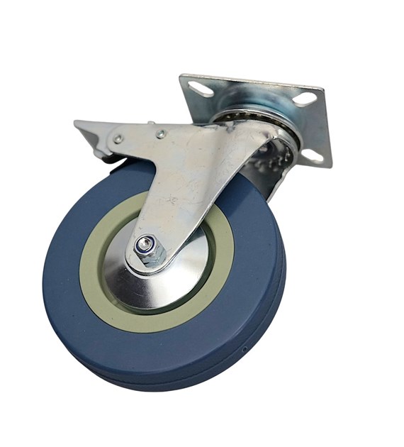 Kółko uniwersalne obrotowe z hamulcem 75mm guma szara DIAMANTO