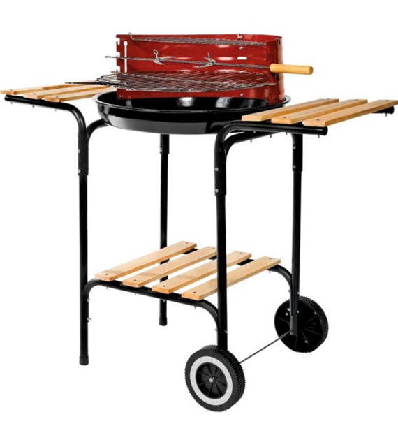 Grill prostokątny z bocznymi półkami