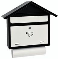 Skrzynka na listy domek prosty z tubą 460x400x75mm (czarno-biała)