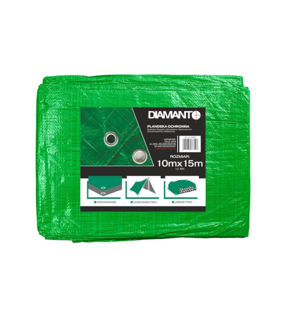 Plandeka zielona 10 x 15m DIAMANTO