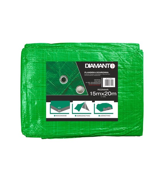 Plandeka zielona 15 x 20m DIAMANTO