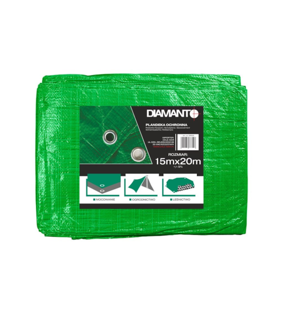 Plandeka zielona 15 x 20m DIAMANTO