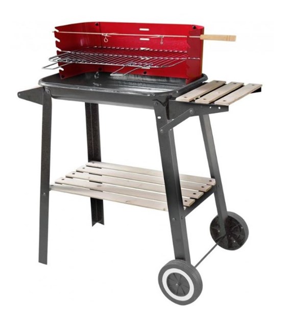 Grill prostokątny ruchomy z boczną półką