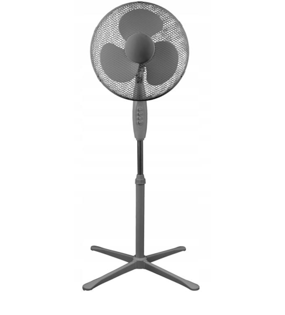 Wentylator podłogowy 40cm płaska podstawa szary - BASIC