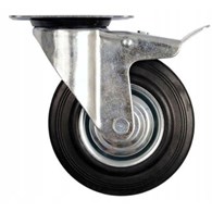 Kółko uniwersalne obrotowe z hamulcem 160mm guma czarna DIAMANTO