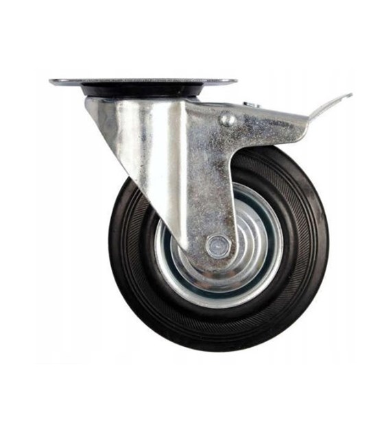 Kółko uniwersalne obrotowe z hamulcem 160mm guma czarna DIAMANTO