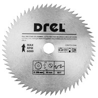 Piła tarczowa DREL CV do drewna 250 x 30 mm 60T