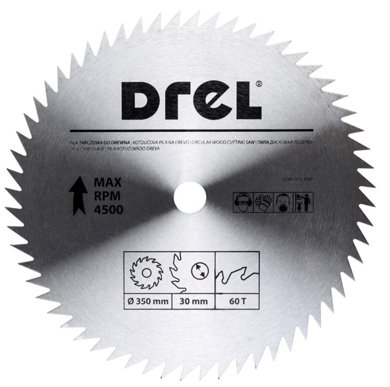 Piła tarczowa DREL CV do drewna 350 x 30 mm 60T