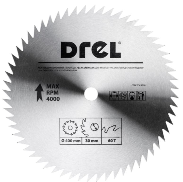 Piła tarczowa DREL CV do drewna 400 x 30 mm 60T
