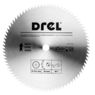 Piła tarczowa DREL CV do drewna 400 x 30 mm 80T
