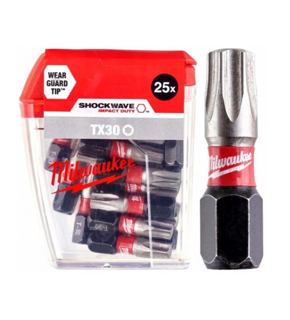 MILWAUKEE BIT SHOCKWAVE CD TX 30/25mm (25szt.)