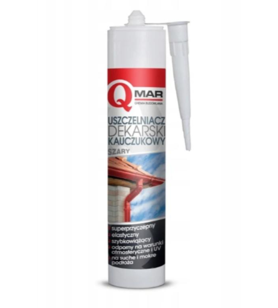 Uszczelniacz kauczukowy dekarski szary 300ml QMAR