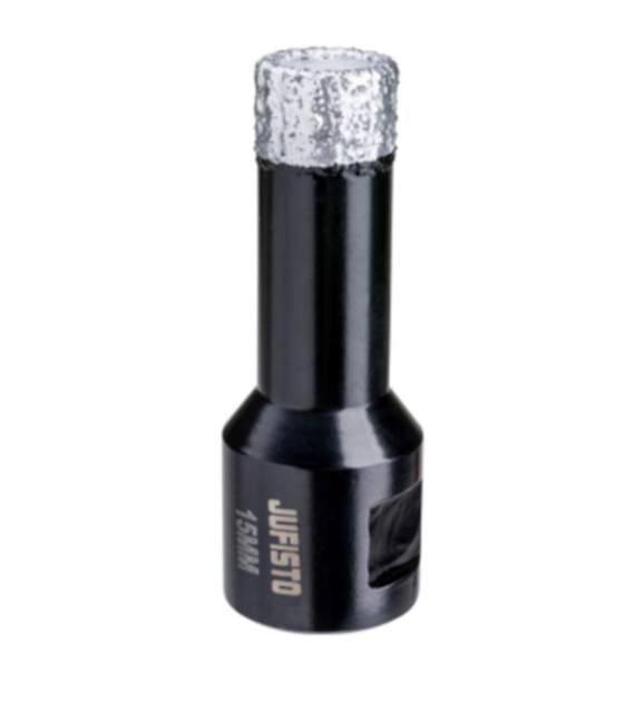 JUFISTO Otwornica z nasypem diamentowym 15 mm M14 - diament lutowany