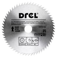 Piła tarczowa DREL CV do drewna 140 x 20 mm 60T
