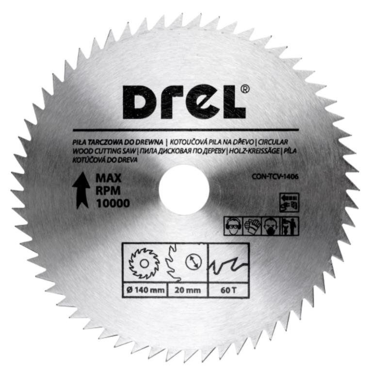 Piła tarczowa DREL CV do drewna 140 x 20 mm 60T