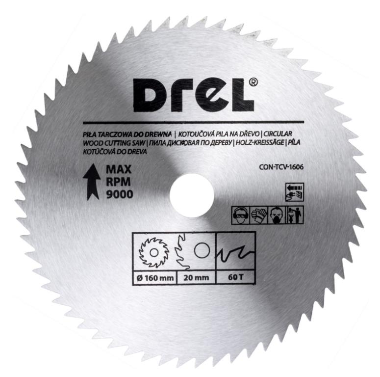 Piła tarczowa DREL CV do drewna 160 x 20 mm 60T