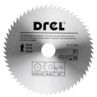 Piła tarczowa DREL CV do drewna 200 x 30 mm 60T