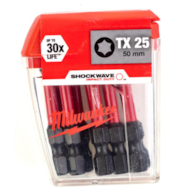 MILWAUKEE BIT SHOCKWAVE CD TX 25/50mm (10szt.)