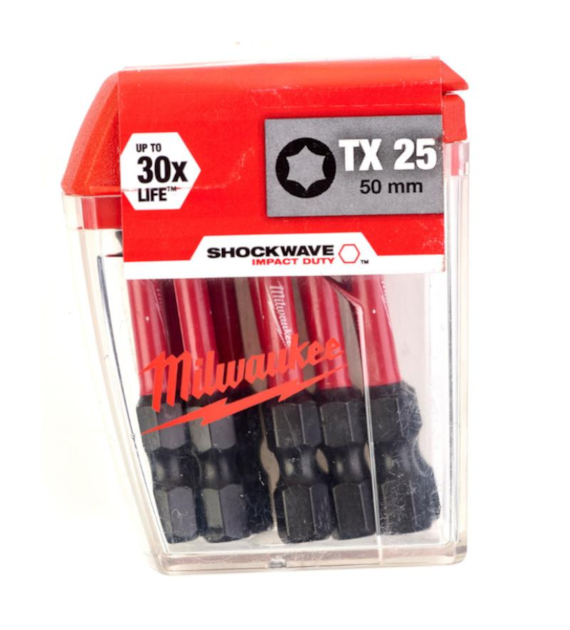 MILWAUKEE BIT SHOCKWAVE CD TX 25/50mm (10szt.)
