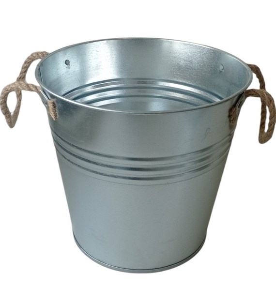 Wiadro fi 28 ocynkowane 10L z podwójnym uchwytem sznurowym