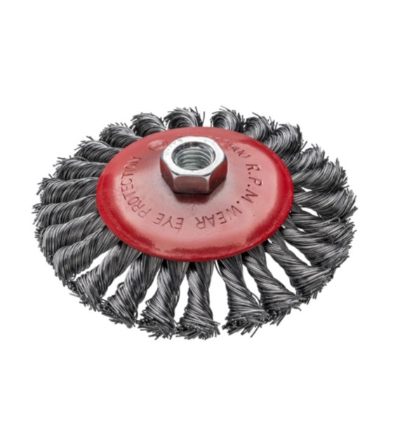 Szczotka druciana tarczowa 125 mm, M14, drut skręcany