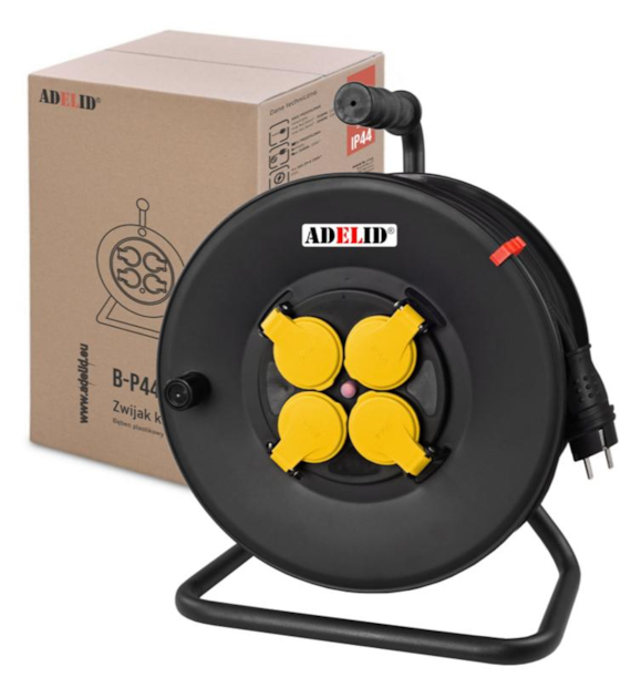 Przedłużacz bębnowy ADELID 3x1,5mm - 4G/50m z klapami