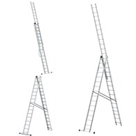 Drabina 3-elementowa aluminiowa 3x16 szczebli 150kg