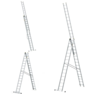 Drabina 3-elementowa aluminiowa 3x16 szczebli 150kg