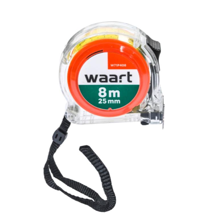 WAART Miara zwijana stalowa 8 m 25 mm przeźroczysta obudowa