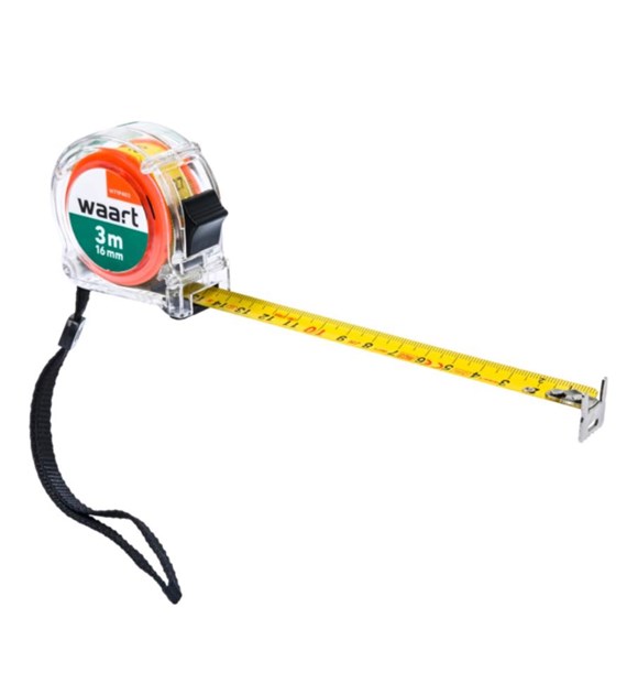 WAART Miara zwijana stalowa 3 m 16 mm przeźroczysta obudowa