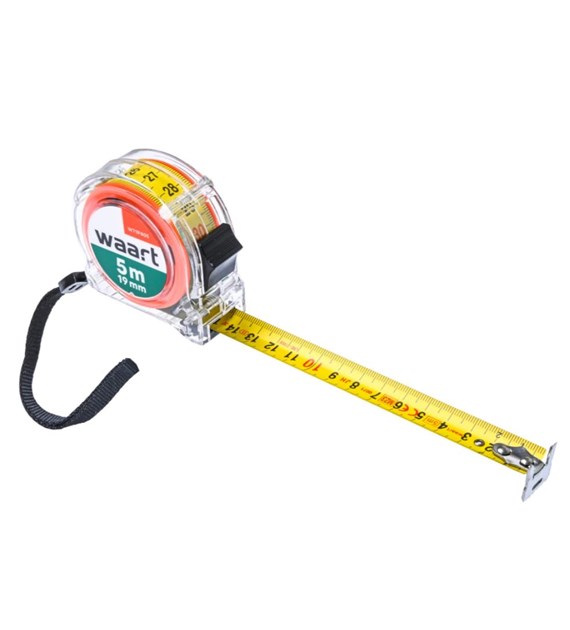 WAART Miara zwijana stalowa 5 m 19 mm przeźroczysta obudowa