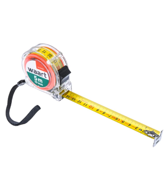 WAART Miara zwijana stalowa 5 m 19 mm przeźroczysta obudowa