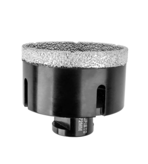 JUFISTO Otwornica z nasypem diamentowym 72 mm M14 - diament lutowany