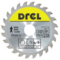 Piła tarczowa DREL CV do drewna ze spiekiem 115 x 22,2 mm 24T