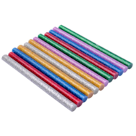 Zestaw wkładów klejowych brokatowych 7,4 mm x 100 mm sześć kolorów 12 szt.