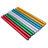 Zestaw wkładów klejowych brokatowych 11,2 mm x 200 mm pięć kolorów 10 szt.