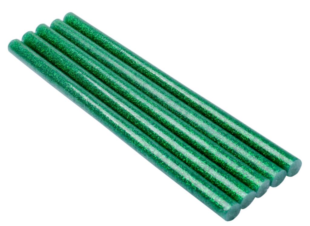 Wkłady klejowe 11,2 mm x 200 mm brokatowe zielone 5 szt.