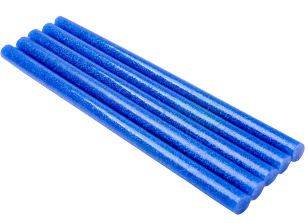 Wkłady klejowe 11,2 mm x 200 mm brokatowe niebieskie 5 szt.