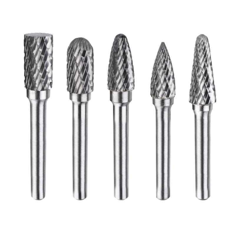 WAART Zestaw frezów trzpieniowych do metalu pilnik wykonany z węglika typy A1020, C1020, G1020, F1020, L1025, 5 szt