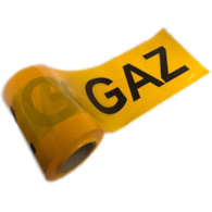 Taśma ostrzegawcza żółta GAZ 20cm x 100m