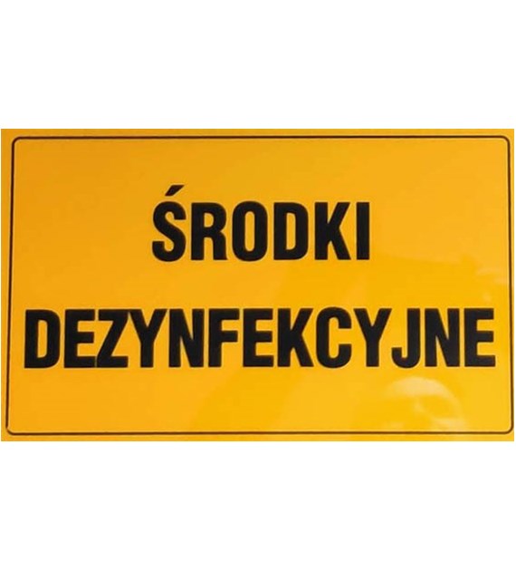 Tablica informacyjna 20x33cm ŚRODKI DEZYNFEKCYJNE
