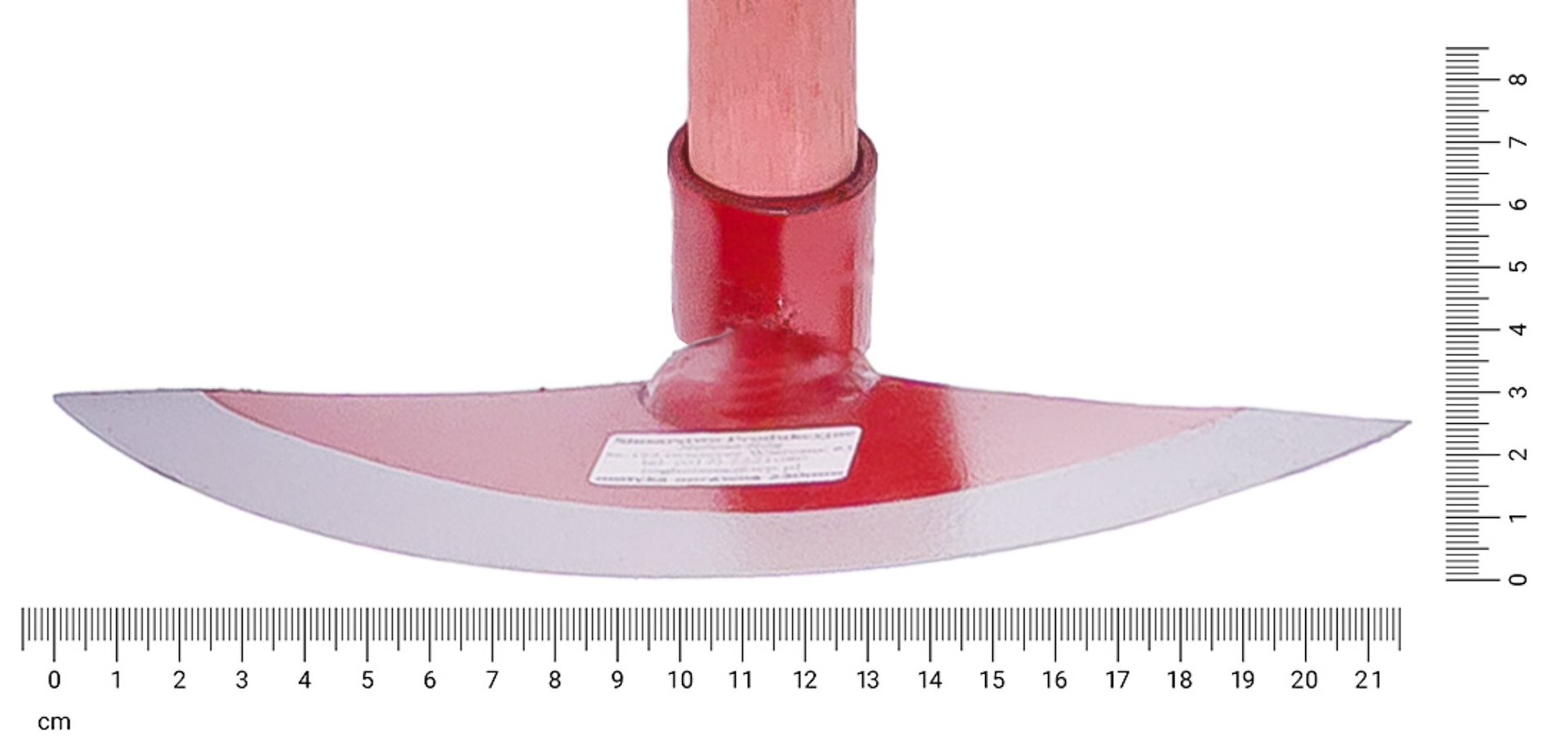 Motyczka CZERWONA oprawna półokrągła 220mm