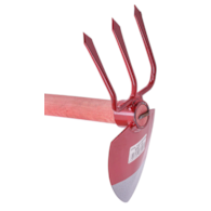 Motyczka CZERWONA oprawna sercowa+widełki 102mm