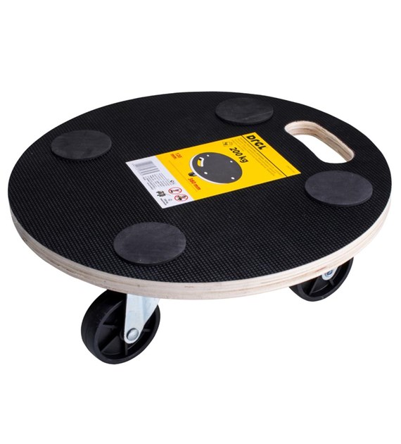 Platforma transportowa 380 mm udźwig 200 kg okrągła laminowana DREL
