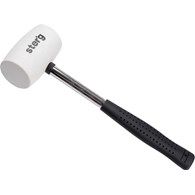Młotek gumowy 250 g biała guma trzonek metalowy uchwyt gumowany